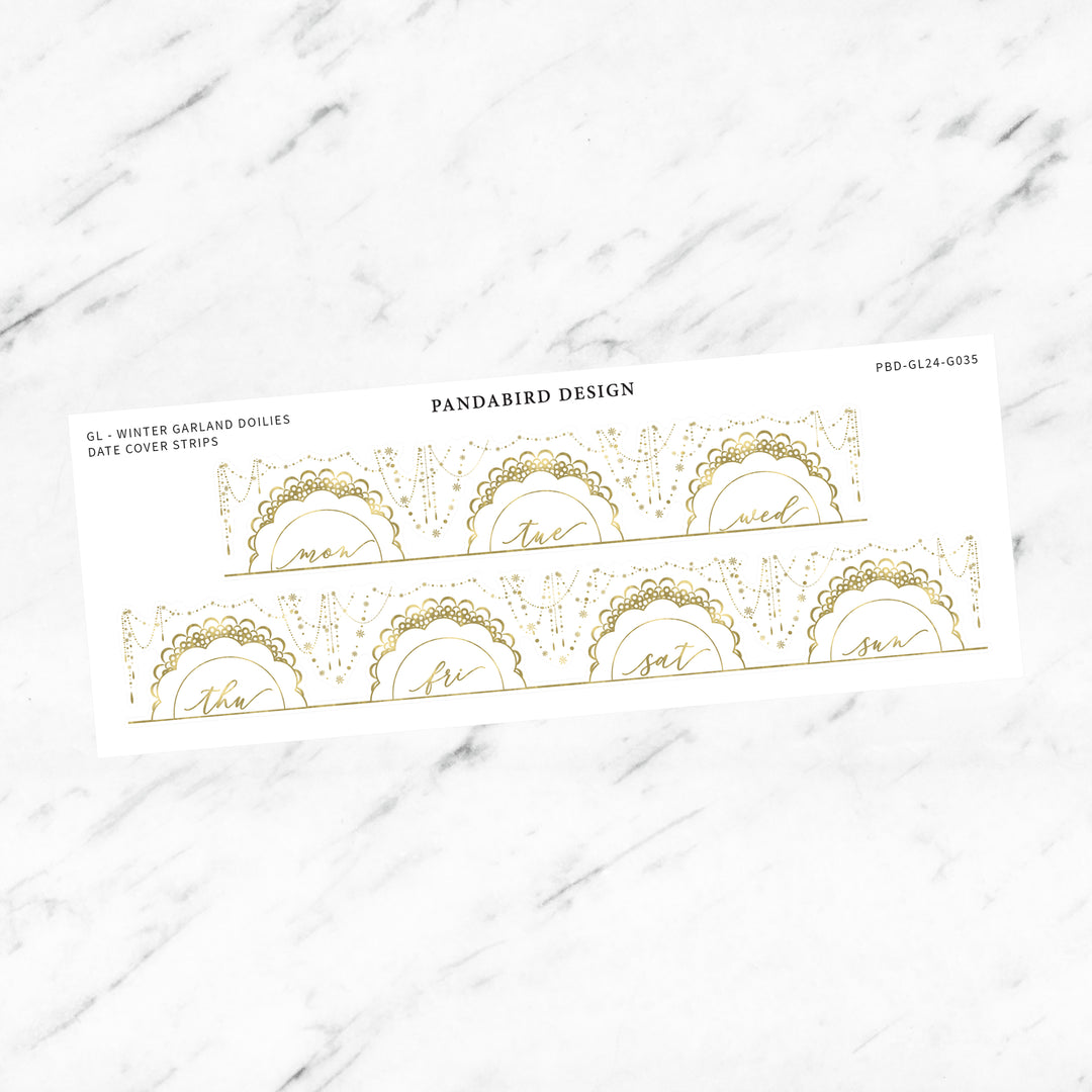 GL - Winter Garland Doilies Date Cover Strips
