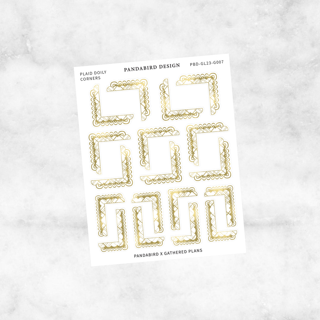 GL Plaid Doily Corners