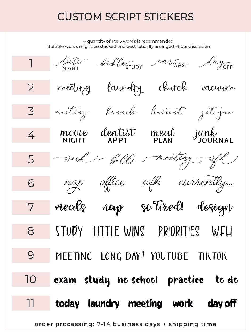 Custom Script Stickers