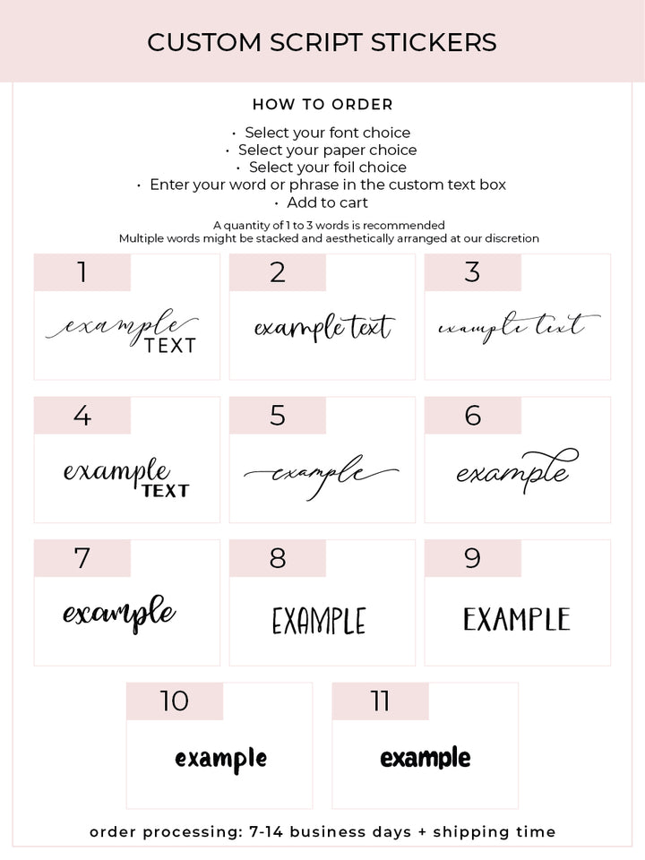 Custom Script Stickers